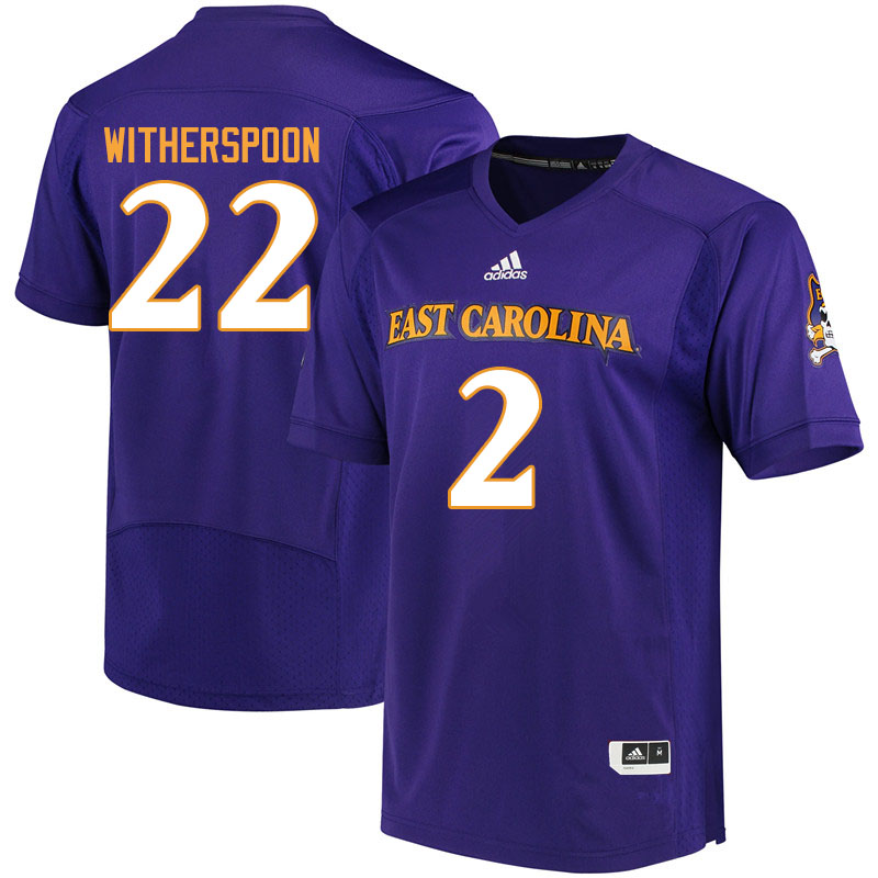 Men #2 Michael Witherspoon ECU Pirates College Football Jerseys Sale-Purple - Click Image to Close